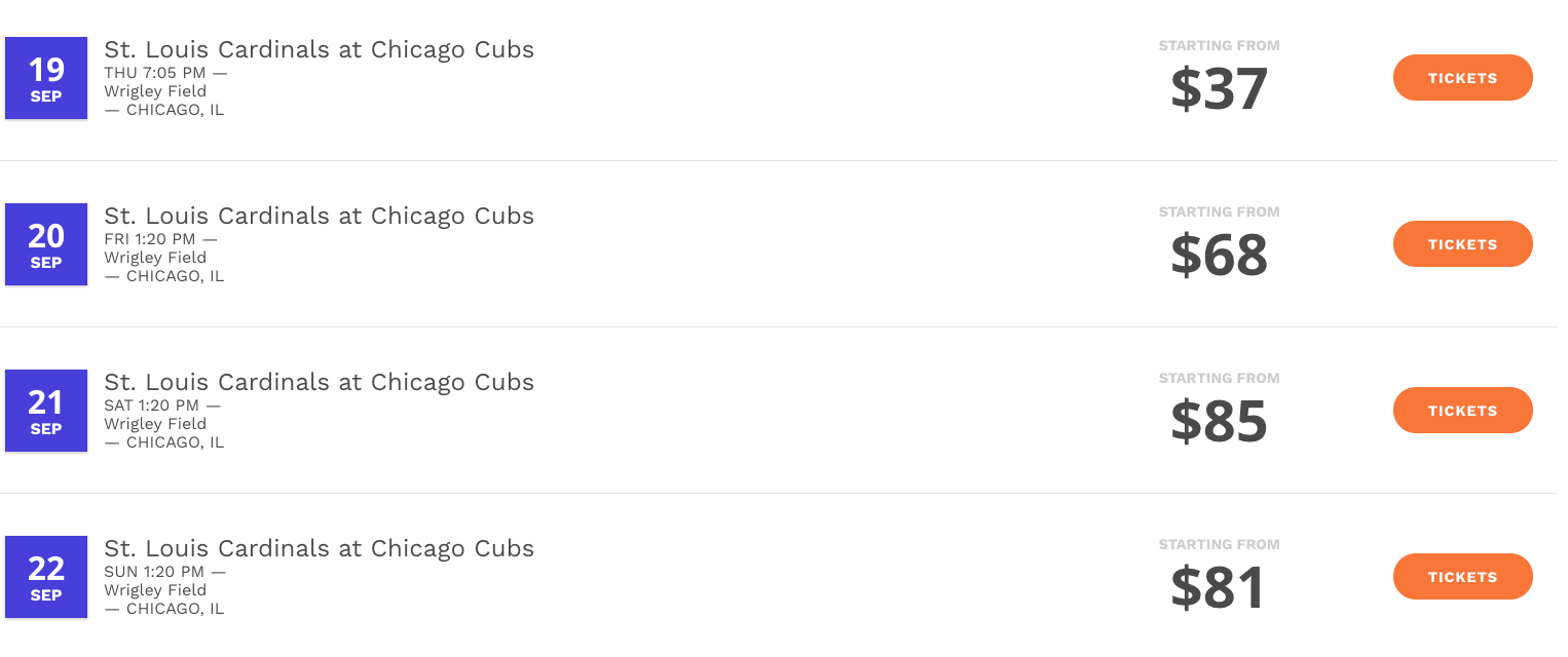 Where to Find The Cheapest Cubs vs Cardinals Tickets